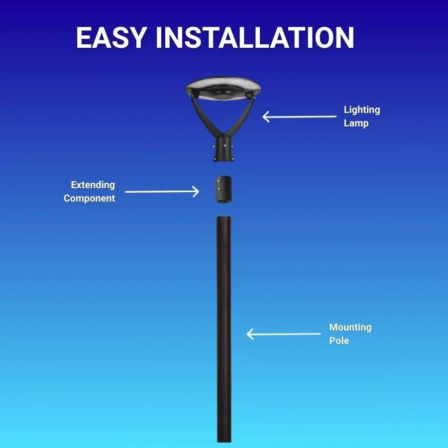 Outdoor Post Light Fixtures 60W/80W/100W
LED Parking Lot Area Lighting Plaza Lighting
Garden Lighting Type IV Distribution
3000K/4000K/5000K AC100-277V Matt
Black ETL DLC