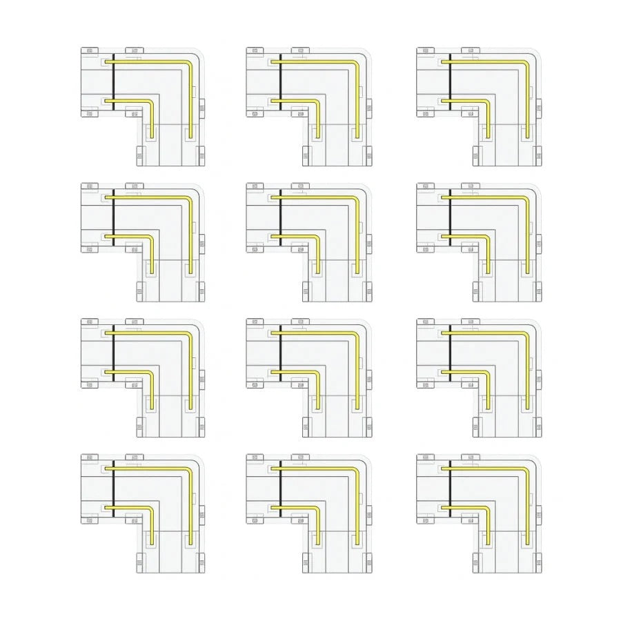 8mm COB Connector 8pcs L-Shaped/Corner Connector,Unwired Clips Solderless Adapter Terminal Extension Connection,2pcs Transparent Gapless Connectors for 2-Pin COB LED Strip Lights,NOT for 10mm