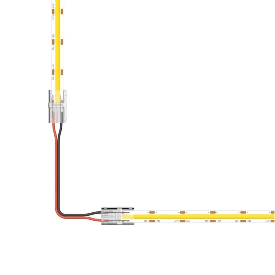 8mm Connectors for 2-Pin COB LED Strip, Strip-to-Wire Connectors, Solderless Extension Connectors for 5V/9V/12V/24V Single Color COB LED Strip Lights,for DIY Lighting Projects