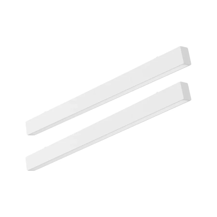 8FT Suspended Linear LED Light Fixture - 9600 Lumens, 80W, CCT Selectable, 120-277V, Dimmable, White Body