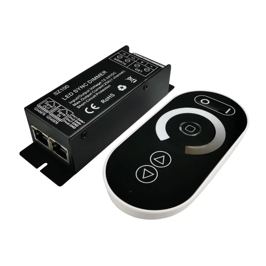 SZ100 LED Sync Dimmer Smart LED Controller RGBW RGBCCT CCT DIM Input/Output Voltage 12-24VDC Wired & Wireless Sync Bluetooth WiFi Tuya Alexa Google Compatible
