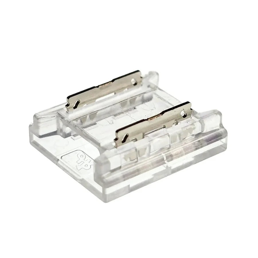 PCB-to-PCB 2-Pin Solderless Connectors for 10mm Single Color LED Strip Lights - CE Certified, IP20, 4A Rated, Easy Snap-On, Seamless End-to-End Connection