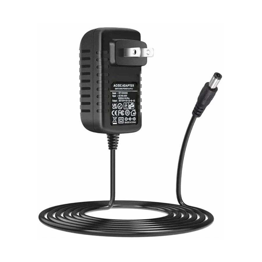 Battery Charger Power Supply - 12V 2A AC to DC Adapter, 24W Power Converter, AC110V to DC12V Transformer with 8 DC Plug Tips - Compatible with 12V 500mA to 2000mA Devices