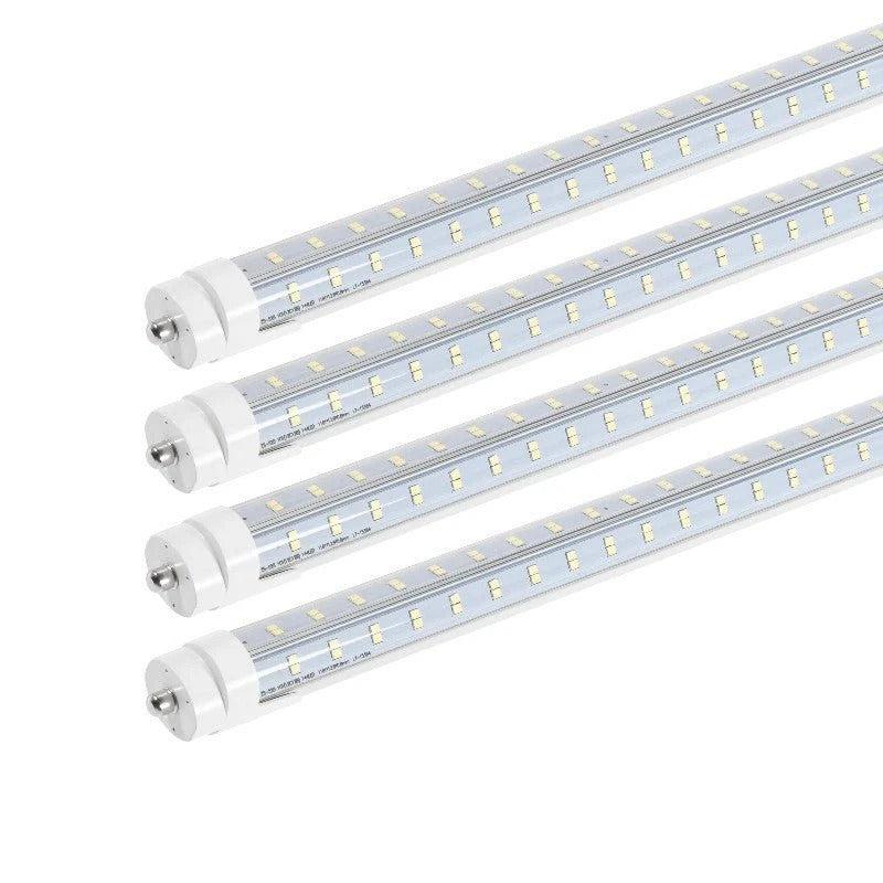 Super Bright V Shaped 8FT 270° Angle, 4 Row LEDs 80W 10800lm 6500K Cold White, 8 Foot FA8 Single Pin LED Tube Lights, T8 T10 T12 LED Tube Lights, Clear PC Cover, Dual-Ended Power AC100-277V