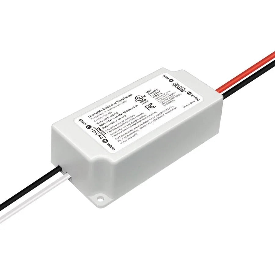 Dimmable LED Driver 12V 60W - UL Listed Power Supply, 120V AC to 12V DC Electronic Transformer for LED Strip Lights, Low Voltage Lighting