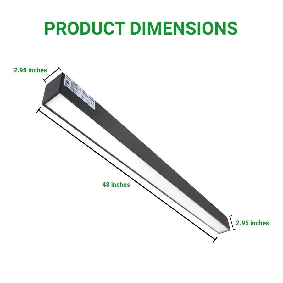 4FT LED Color Tunable Up/Down Lighting Fixture - 50W, 3000K/4000K/5000K Adjustable, Black Body, Dimmable, Energy Efficient, Commercial Lighting