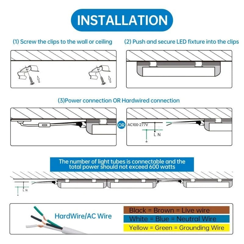 LED Shop Light, 90W 11700LM 6500K, 8FT V Shaped Integrated Fixture, T8 Tube Light, Cool White, Clear Cover, Higher Brightness, LED Shop Lights for Garage Warehouse Workshop 10 Pack