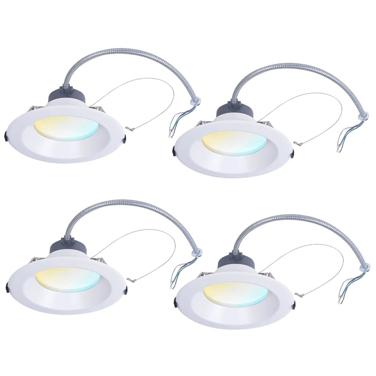 Recessed LED Lighting, 8 Inch, Commercial Recessed Downlights, Brightness 2400lms, Wattage Adjustable 12/20/30W, 0-10V Dimmable Ceiling Light Fixture, 5 CCT 2700K-5000K, 120-277V IC Rated UL & Energy Star