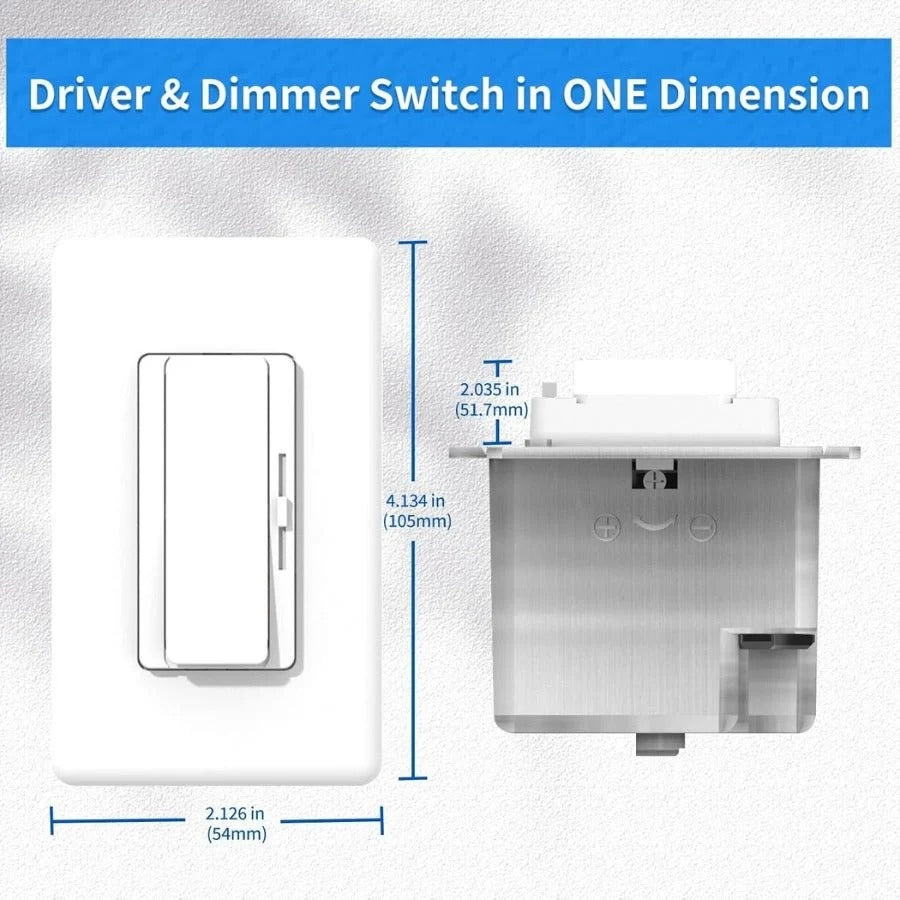 3 Way Dimmer Switch 160W LED Driver & Dimmer, 2-in-1 Mini Driver (80W*2), 24V Output, ON/OFF Switch for LED Lights, UL FCC CE Class 2 Listed
