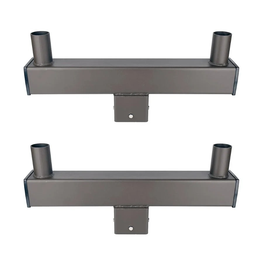 Light Fixture Mounting Bracket - Slip Fitter Tenon Adapter for 2 Lights 3/8 Inch, Street & Parking Lot Area Lights Bullhorn Mount