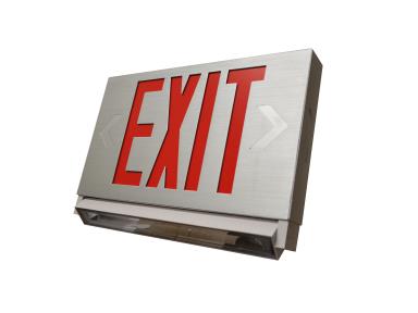 MaxLite Thin Aluminum Exits Combo Red, Battery Backup