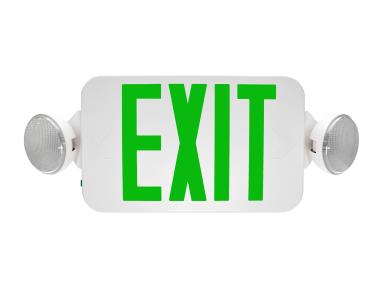 MaxLite Exit Emergency Combo, Thermoplastic, Green Letters