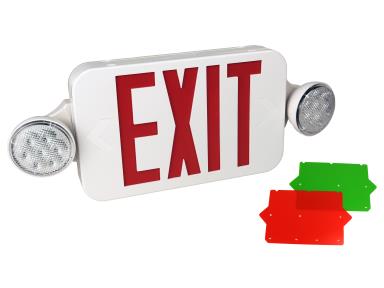 MaxLite Exit Emergency Combo, Thermoplastic, Double Face