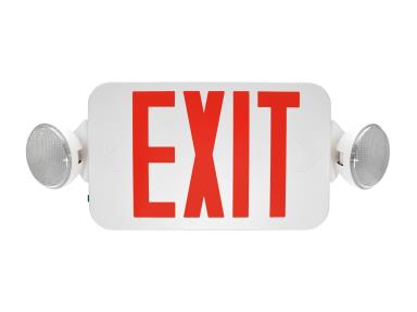 MaxLite Exit Emergency Combo, Thermoplastic, Red Letters White