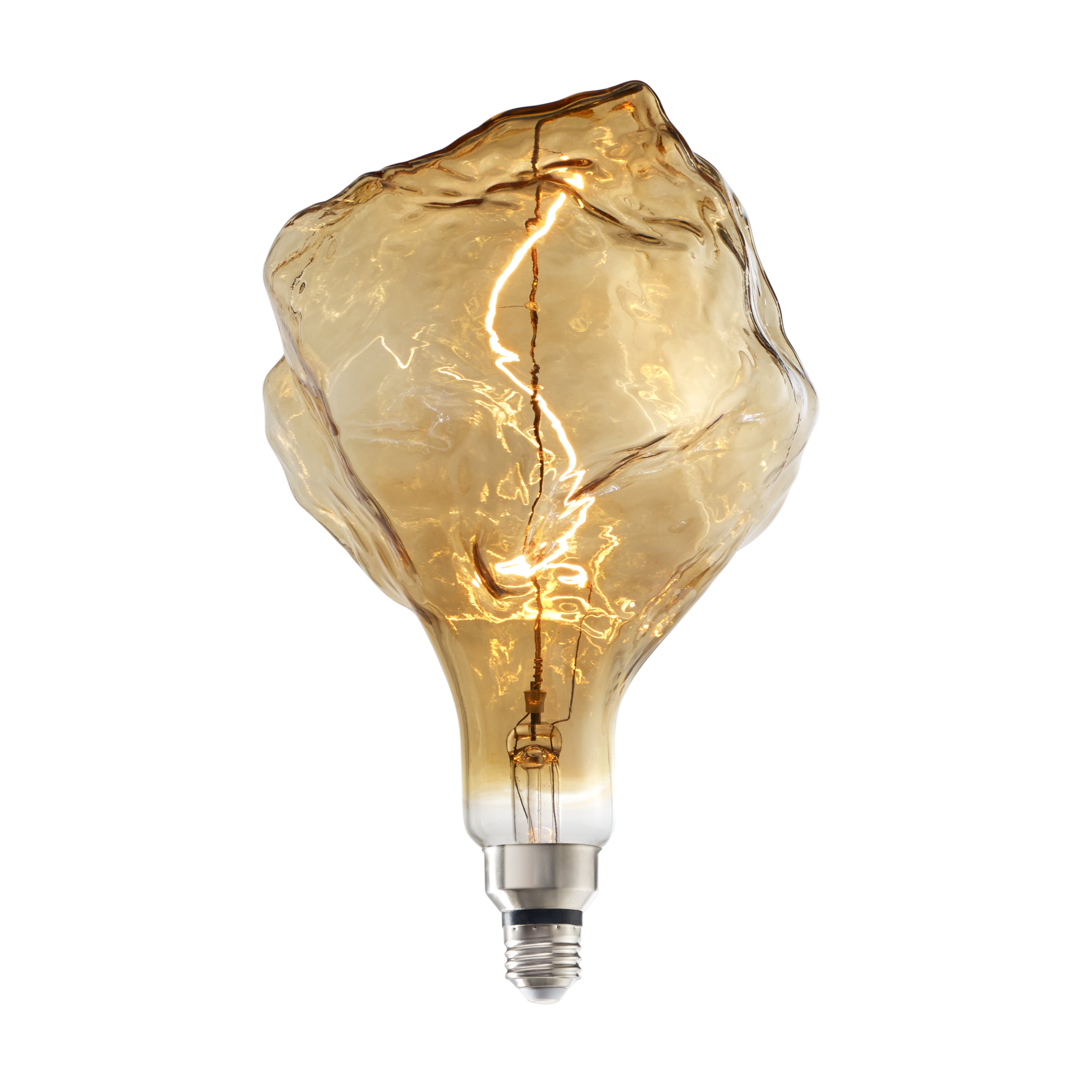 Bulbrite LED Grand Filament Nostalgic Glacier Shaped Light Bulb, 60 Watt Equivalent, Medium Base (E26),2000K, Antique