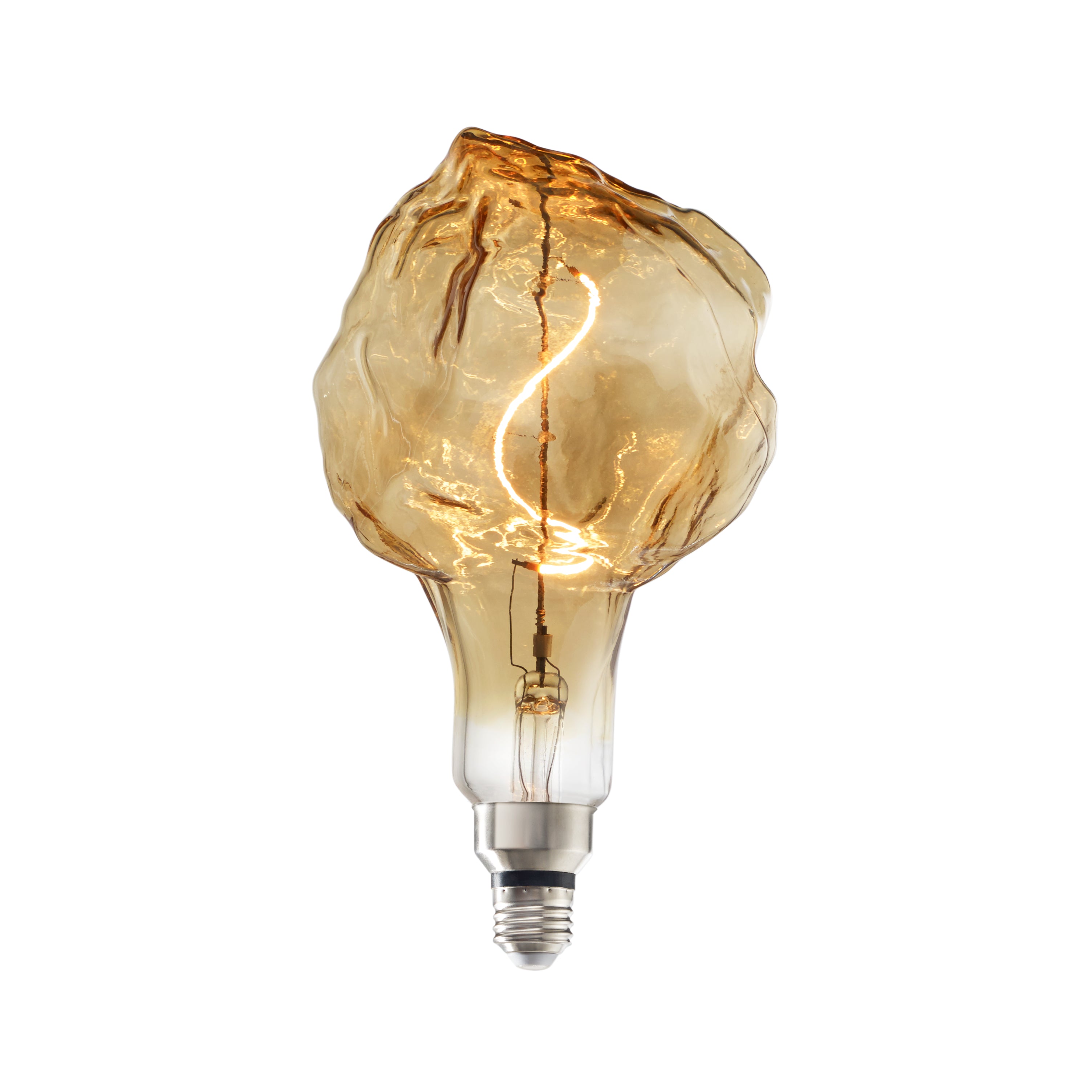 Bulbrite LED Grand Filament Nostalgic Iceberg Shaped Light Bulb, 60 Watt Equivalent, Medium Base (E26),2000K, Antique