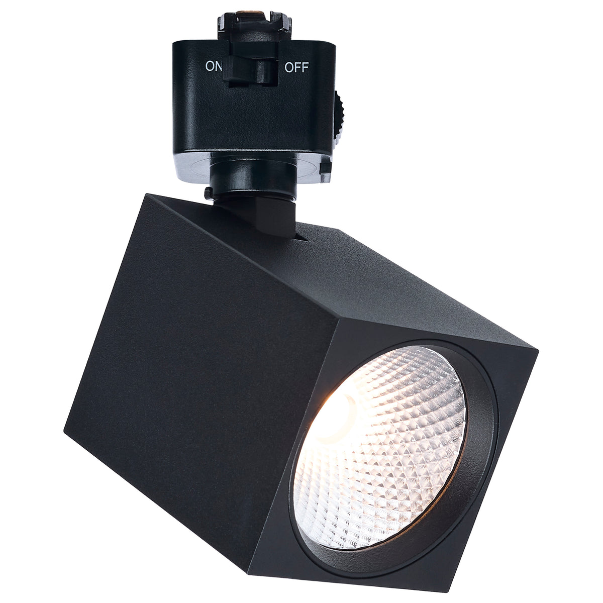 8 Watt LED Track Head - 2700K/3000K/3500K/4000K/5000K CCT Selectable - Dim to Warm - J Style - 36 Degree Beam Angle - 120 Volt - Black - Square