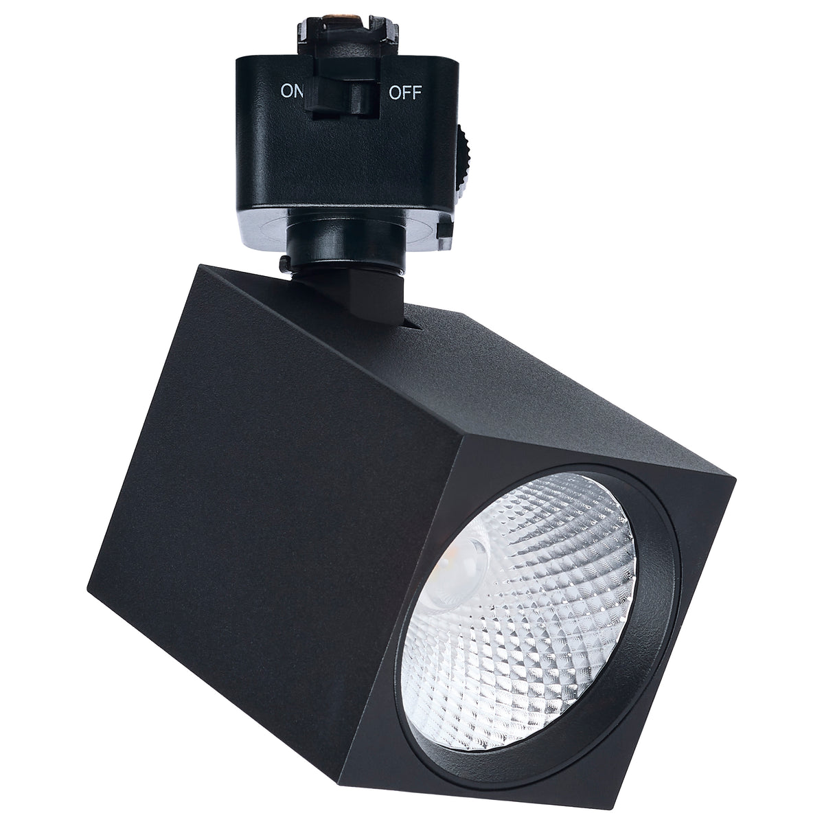 8 Watt LED Track Head - 2700K/3000K/3500K/4000K/5000K CCT Selectable - Dim to Warm - J Style - 48 Degree Beam Angle - 120 Volt - Black - Square
