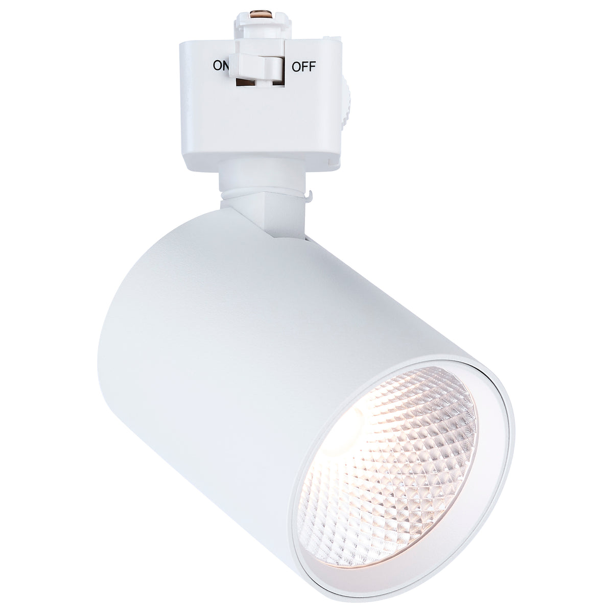 8 Watt LED Track Head - 2700K/3000K/3500K/4000K/5000K CCT Selectable - Dim to Warm - J Style - 36 Degree Beam Angle - 120 Volt - White - Round