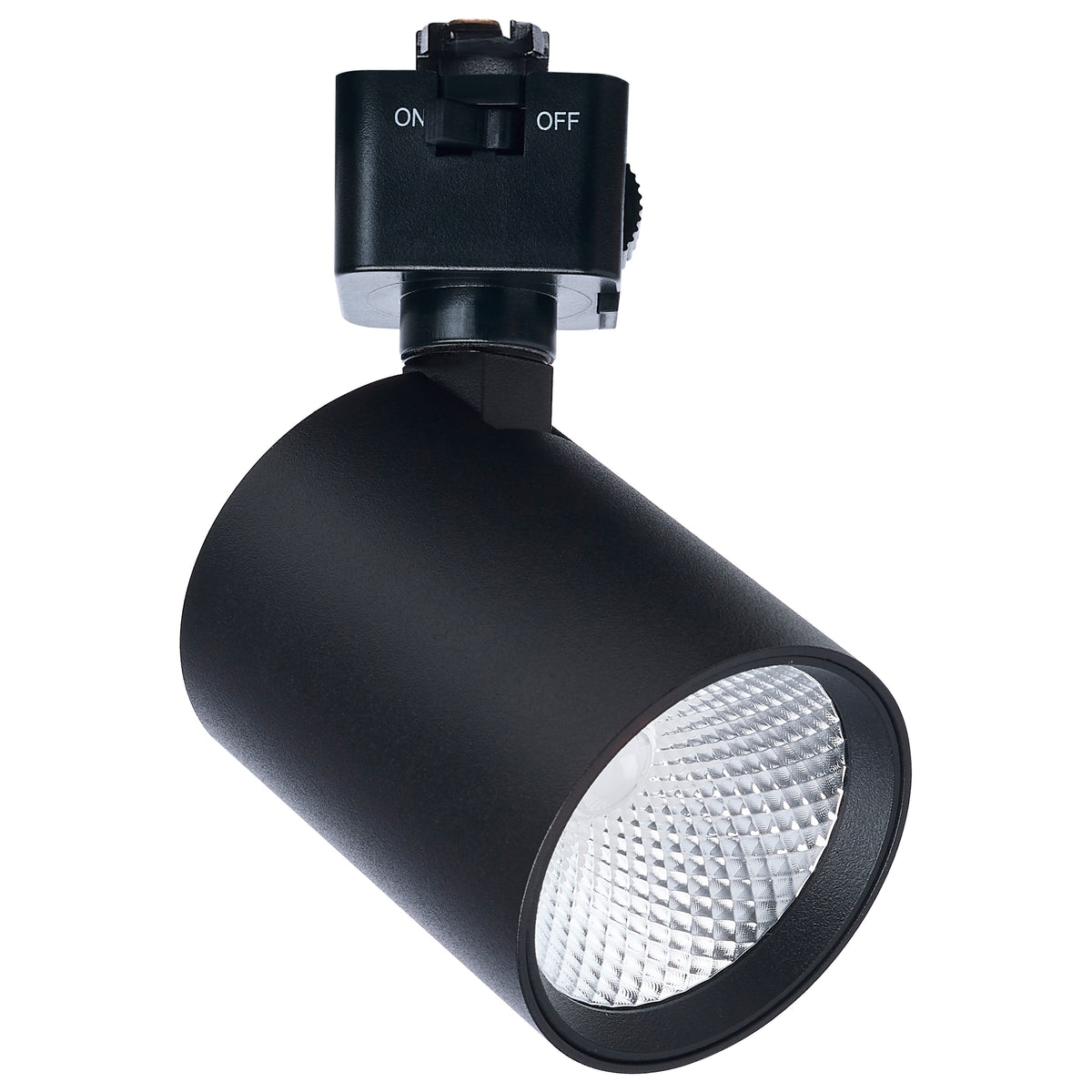8 Watt LED Track Head - 2700K/3000K/3500K/4000K/5000K CCT Selectable - Dim to Warm - J Style - 36 Degree Beam Angle - 120 Volt - Black - Round
