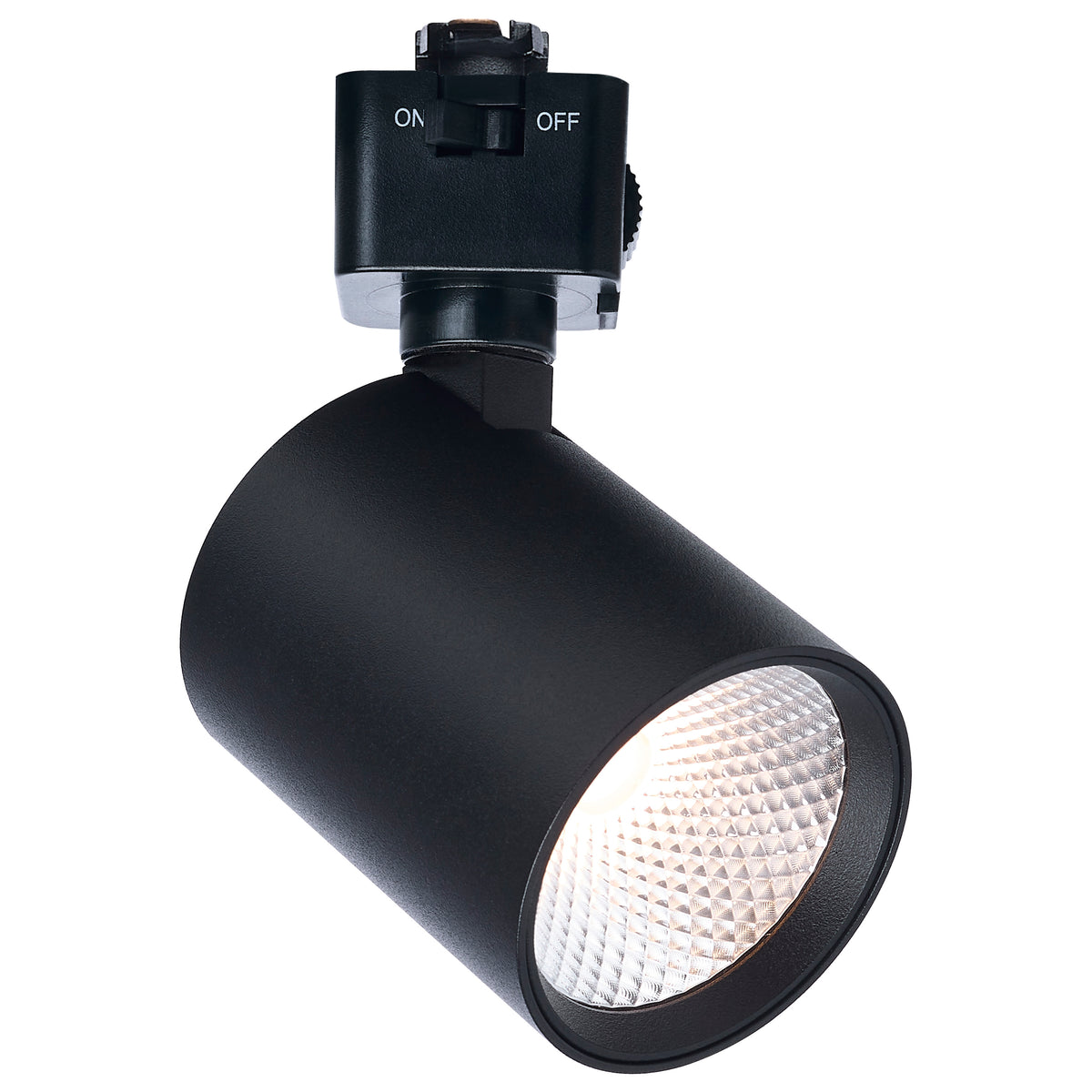 8 Watt LED Track Head - 2700K/3000K/3500K/4000K/5000K CCT Selectable - Dim to Warm - J Style - 36 Degree Beam Angle - 120 Volt - Black - Round