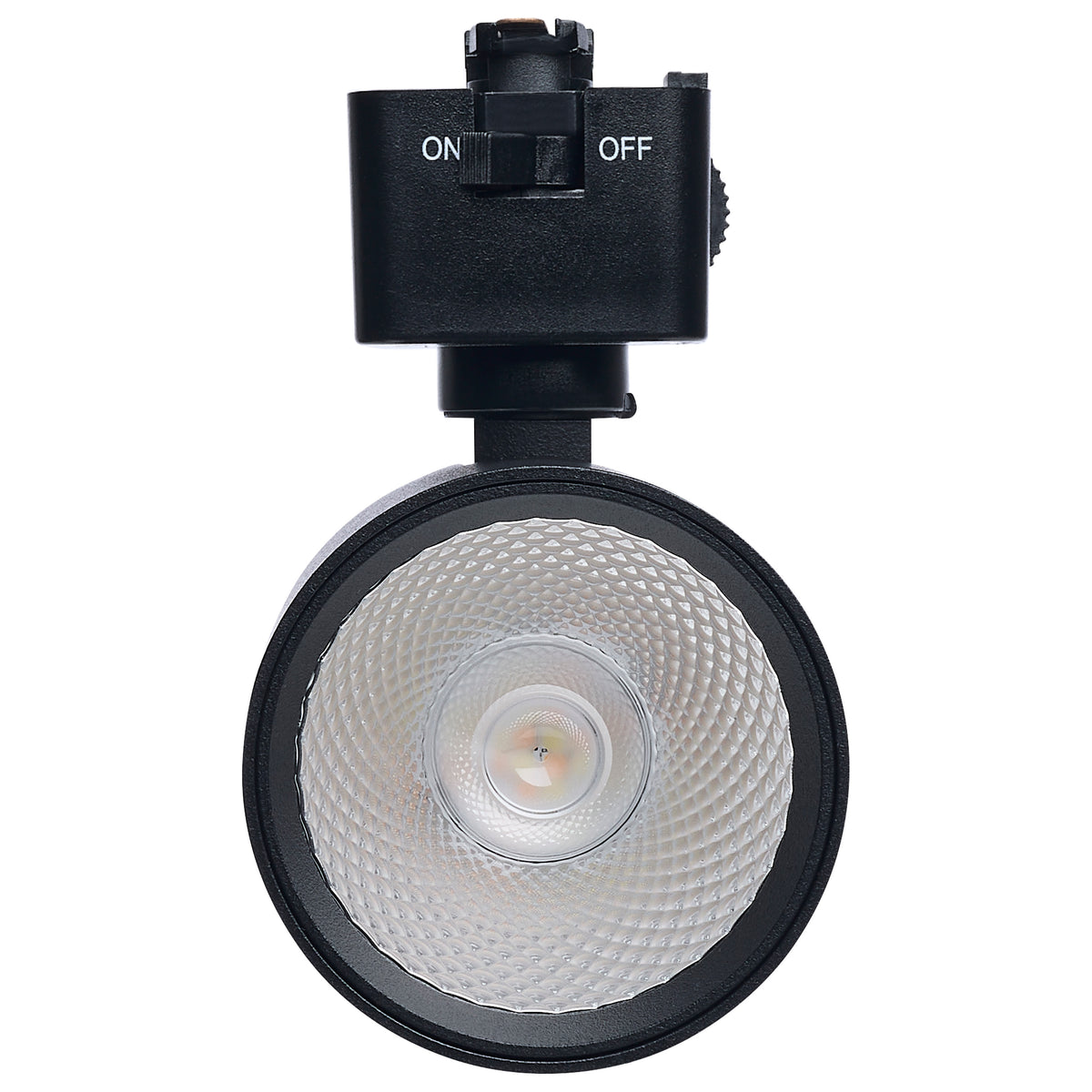 8 Watt LED Track Head - 2700K/3000K/3500K/4000K/5000K CCT Selectable - Dim to Warm - J Style - 36 Degree Beam Angle - 120 Volt - Black - Round