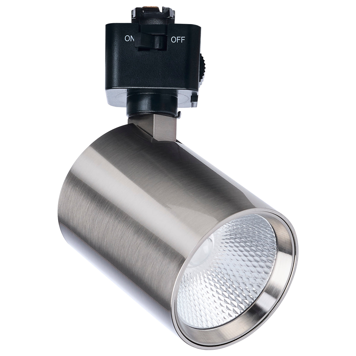 8 Watt LED Track Head - 2700K/3000K/3500K/4000K/5000K CCT Selectable - Dim to Warm - J Style - 48 Degree Beam Angle - 120 Volt - Brushed Nickel - Round