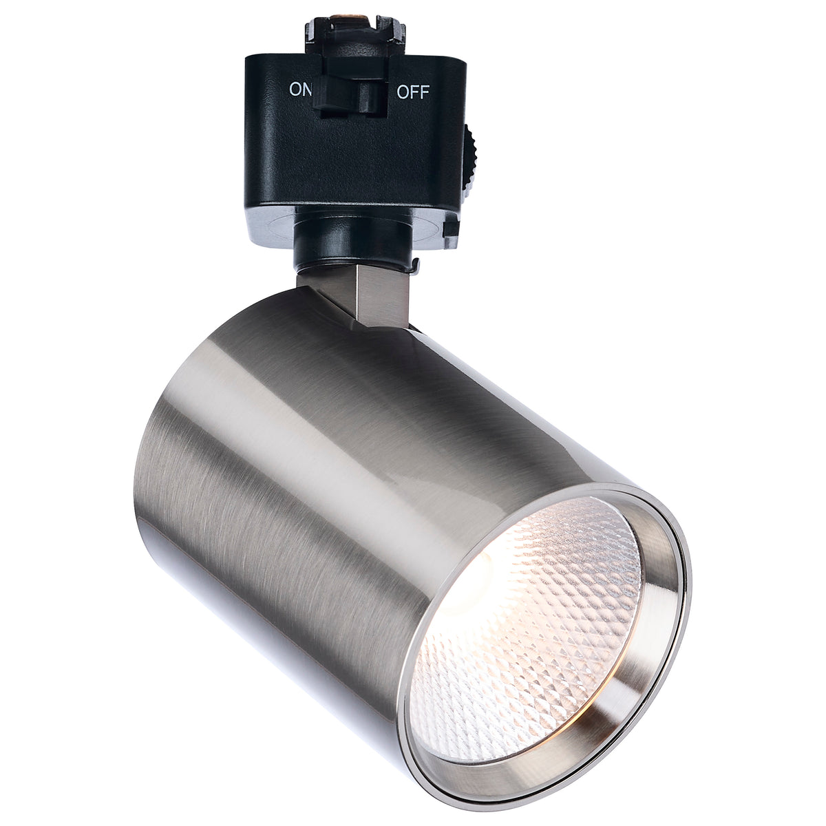 8 Watt LED Track Head - 2700K/3000K/3500K/4000K/5000K CCT Selectable - Dim to Warm - J Style - 48 Degree Beam Angle - 120 Volt - Brushed Nickel - Round