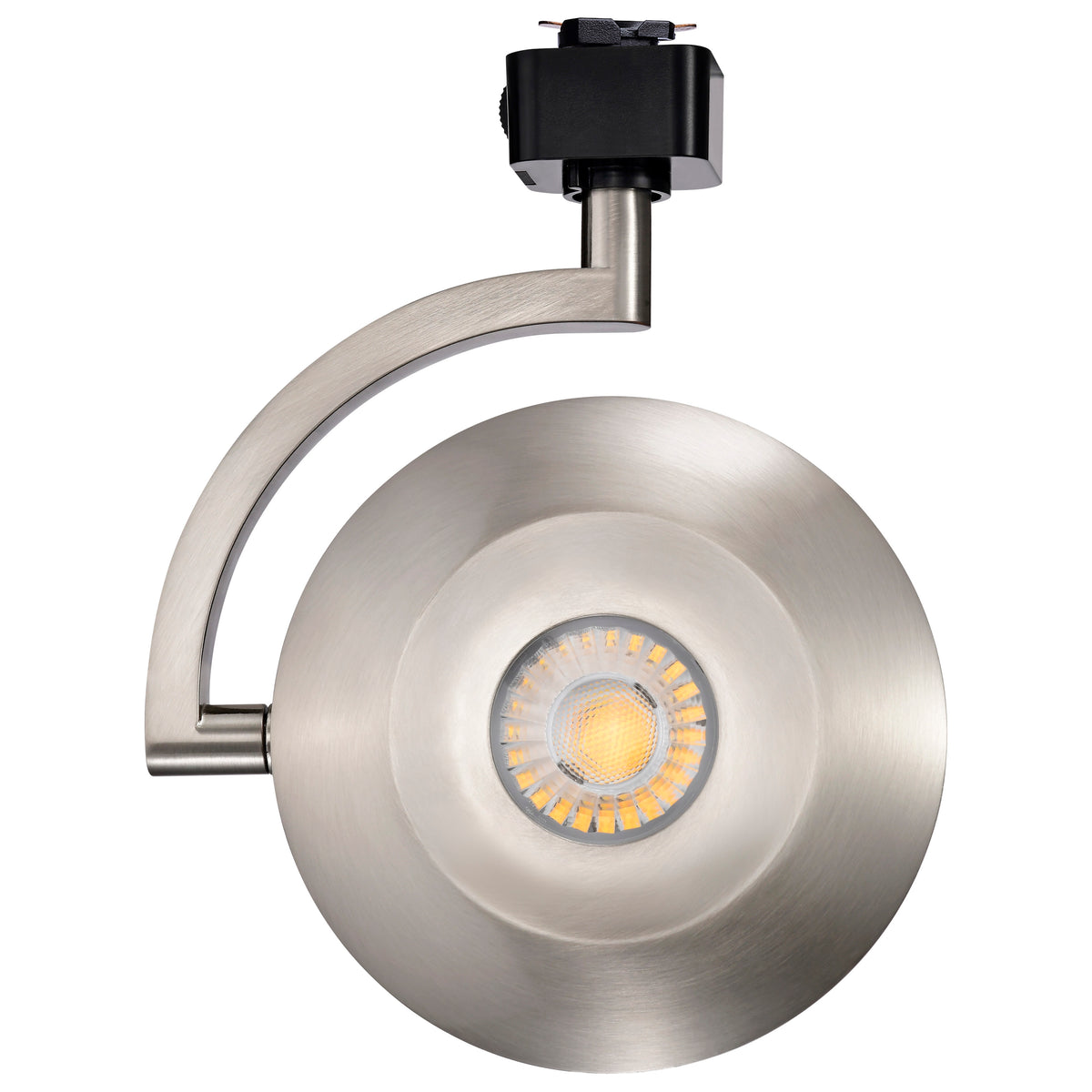 Orb LED Track Head - 12 Watt - 3000K/4000K/5000K CCT Selectable - 24 Degree Beam Angle - J-Style - Brushed Nickel - 120 Volt