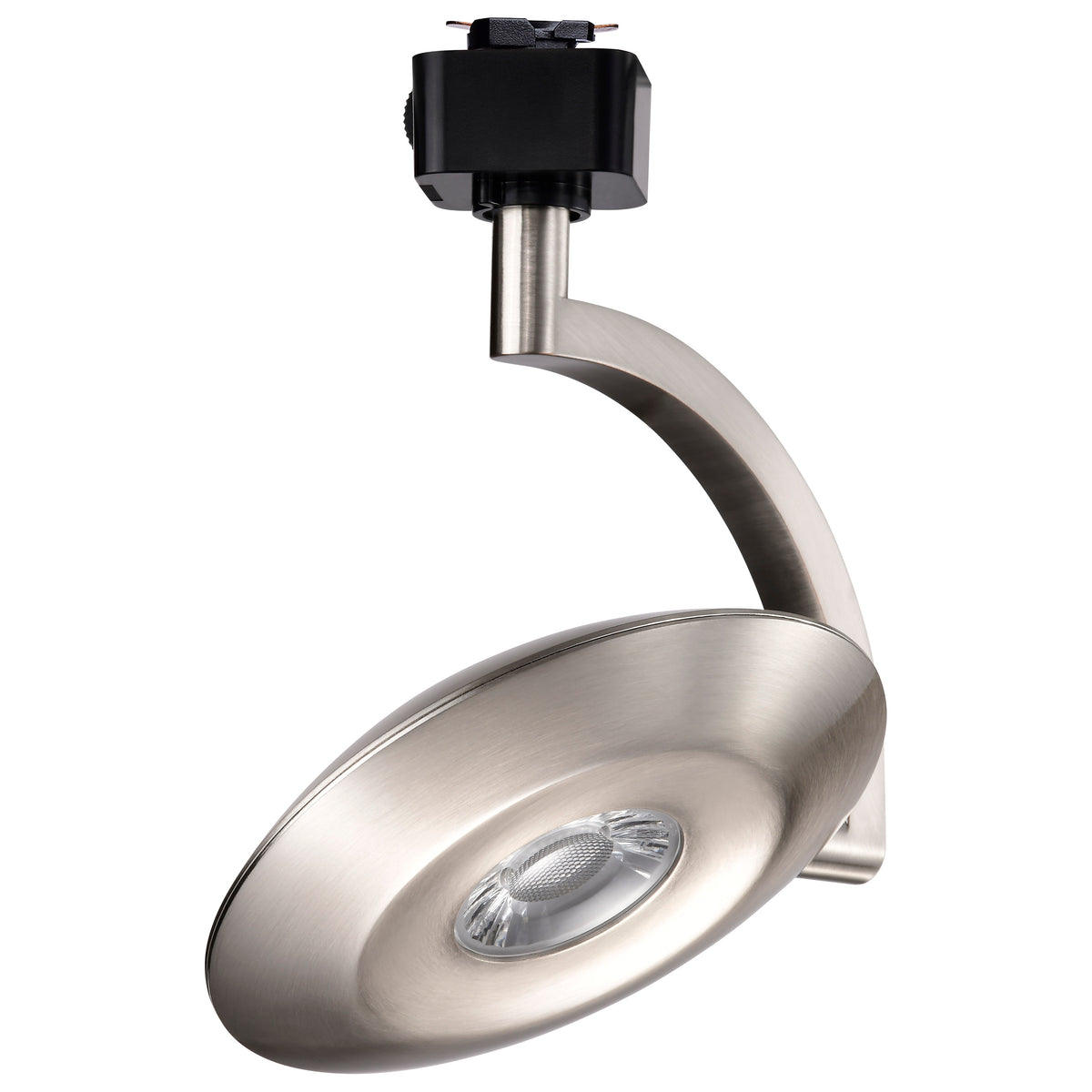 Orb LED Track Head - 12 Watt - 3000K/4000K/5000K CCT Selectable - 24 Degree Beam Angle - J-Style - Brushed Nickel - 120 Volt