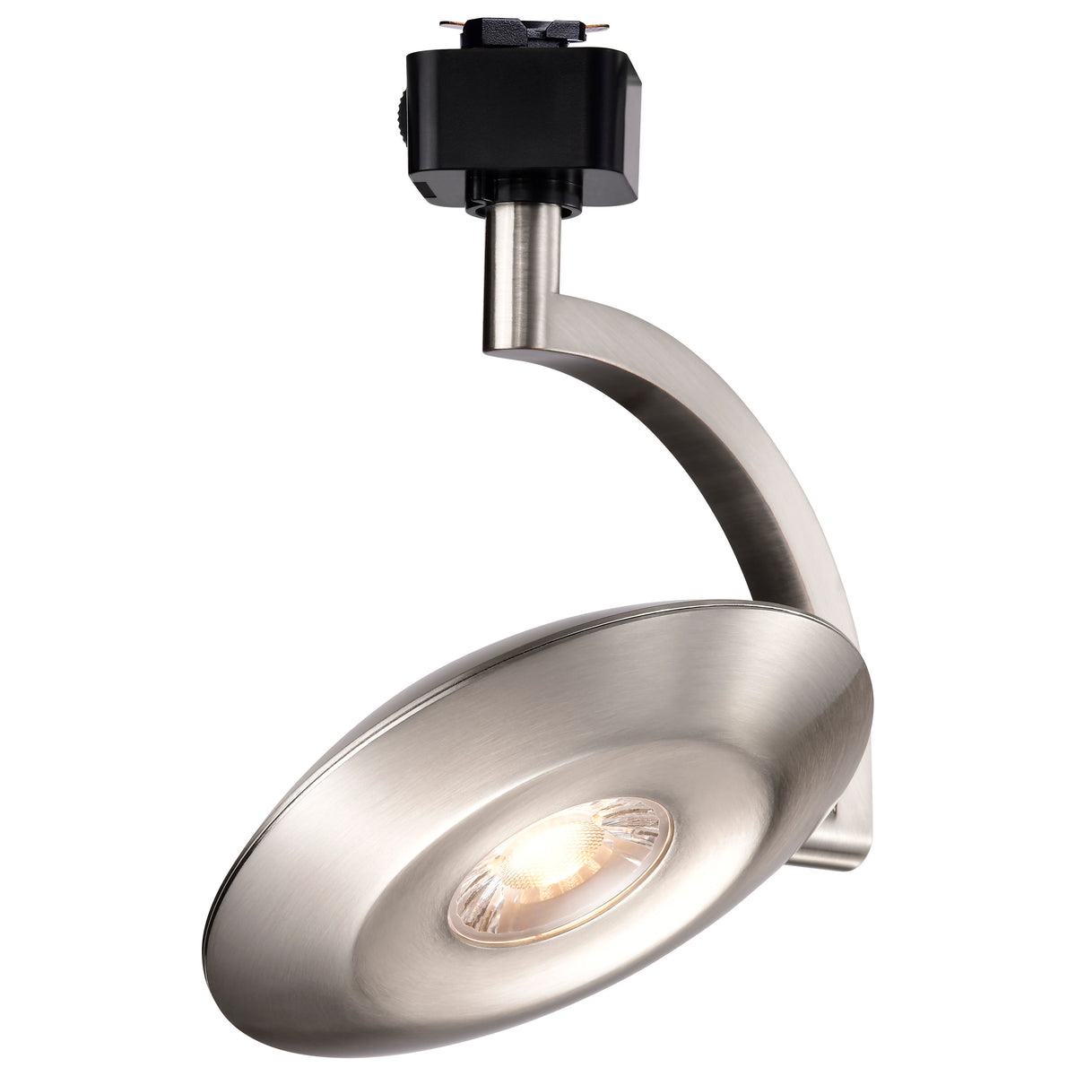 Orb LED Track Head - 12 Watt - 3000K/4000K/5000K CCT Selectable - 24 Degree Beam Angle - J-Style - Brushed Nickel - 120 Volt