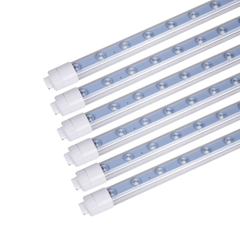 LED Shop Light 3FT 20W Tube, Double-Sided R17D, 360° Rotatable Base, 6500K Cool White, Ballast Bypass, Striped Cover, 100-277V - Ideal for Sign Boards, Shops & Advertisement Lighting