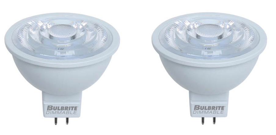 LED 6 Watt MR16 Light Bulb with a GU5.3 Base - 3000K (Soft White Light) 500 Lumens-2PK