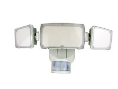 MaxLite Security Flood Light With Motion Sensor, 3 Head, White