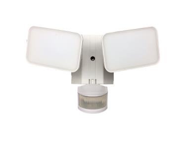 MaxLite Security Flood Light With Motion Sensor With Gfci Outlets, 2 Head