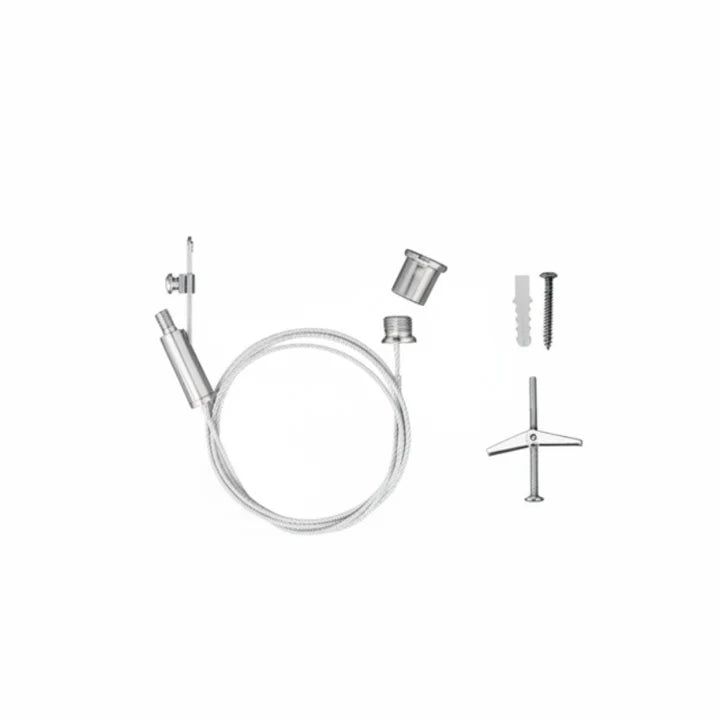 L-Max Gen 2 - Non-Power Steel Cable 15Ft, 1Pc Bolt Anchor, Self Tap Screw 1Pc, Plastic Anchor 1Pc