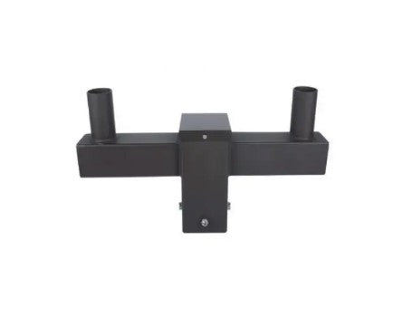 4" Square Pole Mounting Bracket with Double 2-3/8" O.D. Tenon at 180°- Bronze in Bronze finish