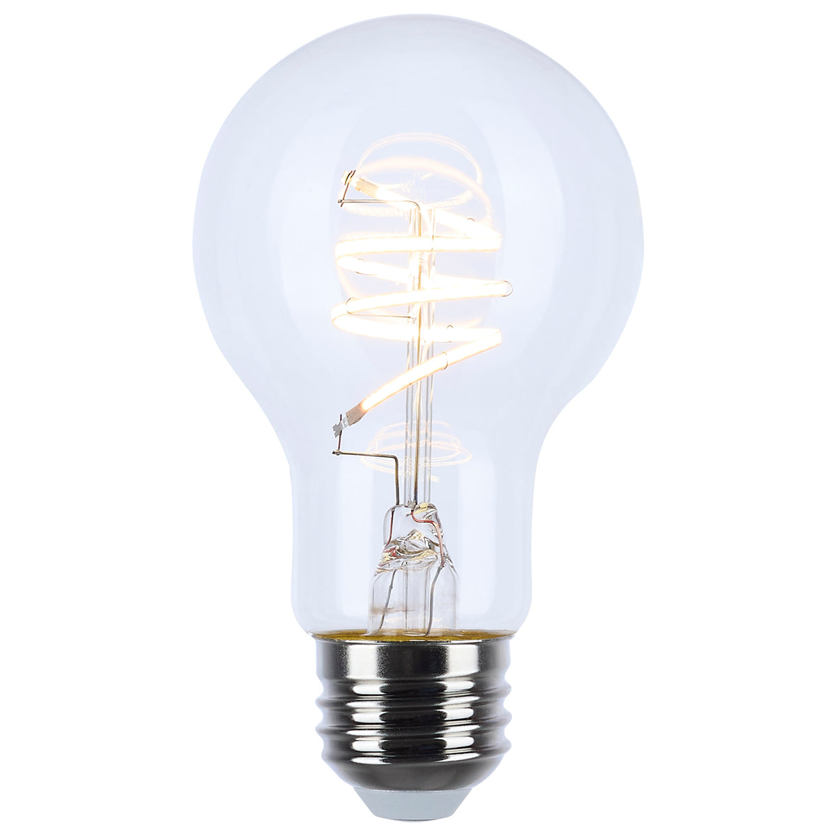 6 Watt LED - Reminiscent - Flex Gray Coil Filament - A19 - Medium Base - 2700K CCT - Clear - 120 Volt