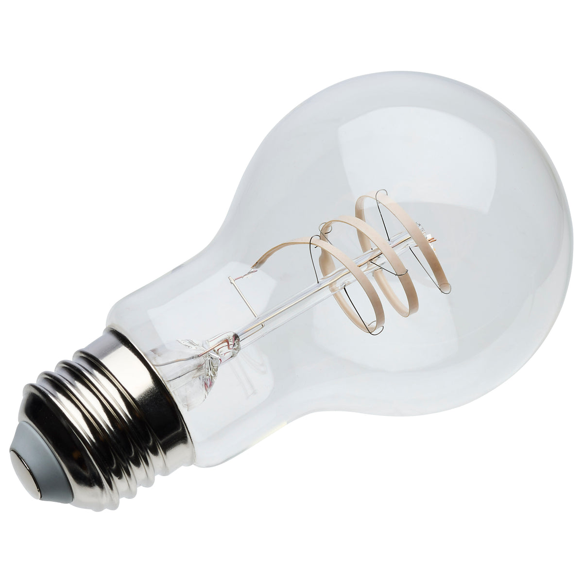 6 Watt LED - Reminiscent - Flex Gray Coil Filament - A19 - Medium Base - 2700K CCT - Clear - 120 Volt