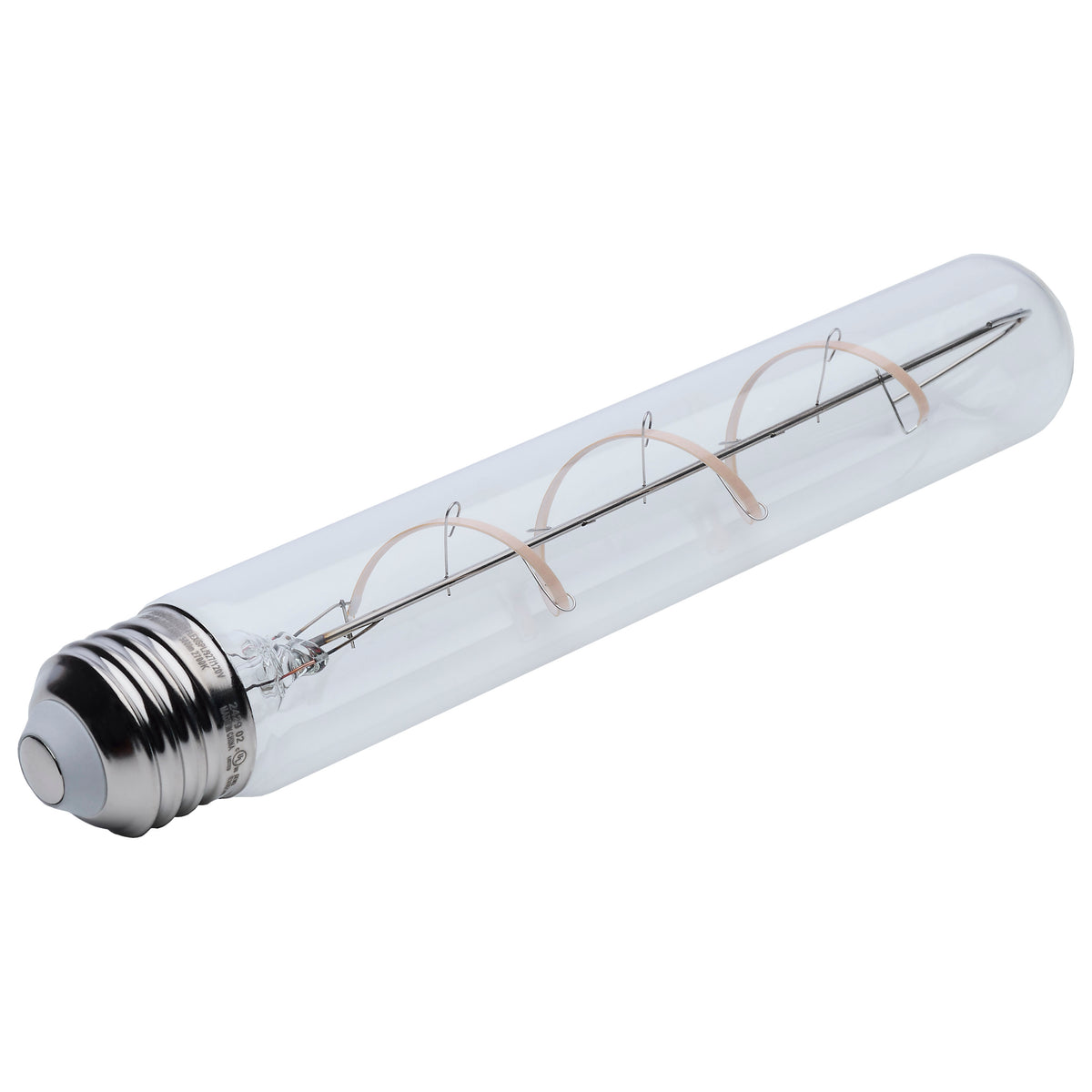 6 Watt LED - Reminiscent - Flex Gray Coil Filament - T9 - Medium Base - 2700K CCT - Clear - 120 Volt - 2-Pack