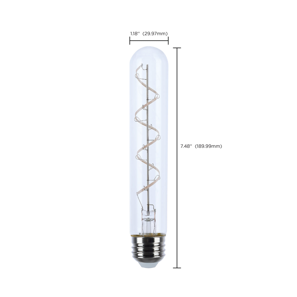 6 Watt LED - Reminiscent - Flex Gray Coil Filament - T9 - Medium Base - 2700K CCT - Clear - 120 Volt - 2-Pack