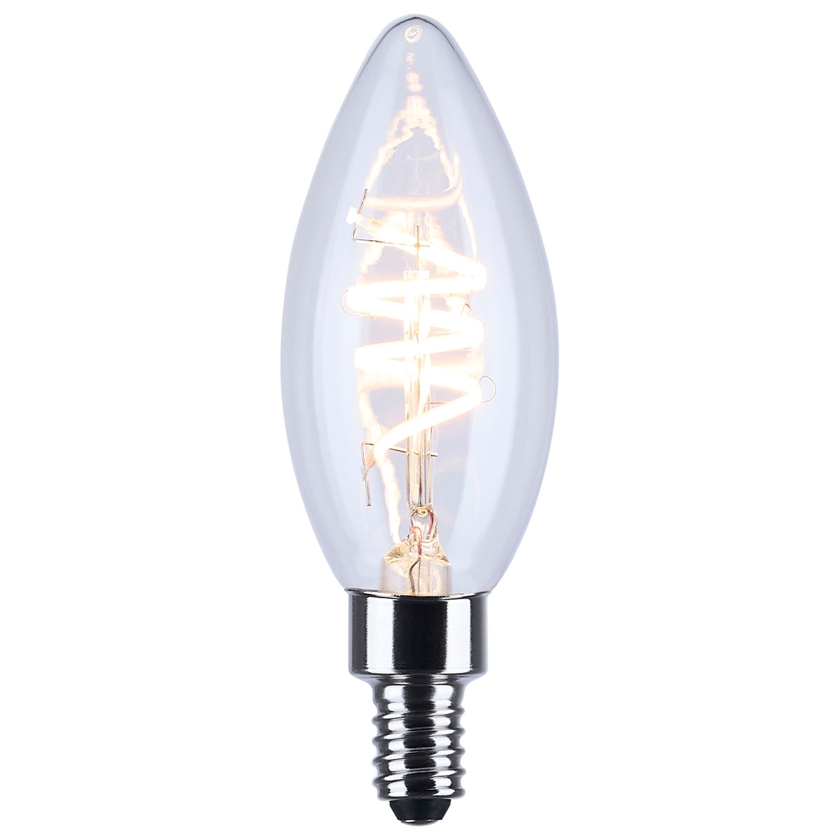 4 Watt B11 LED - Reminiscent - Flex Gray Coil Filament - E12 Base - 2700K - 120 Volt - 2 Pack