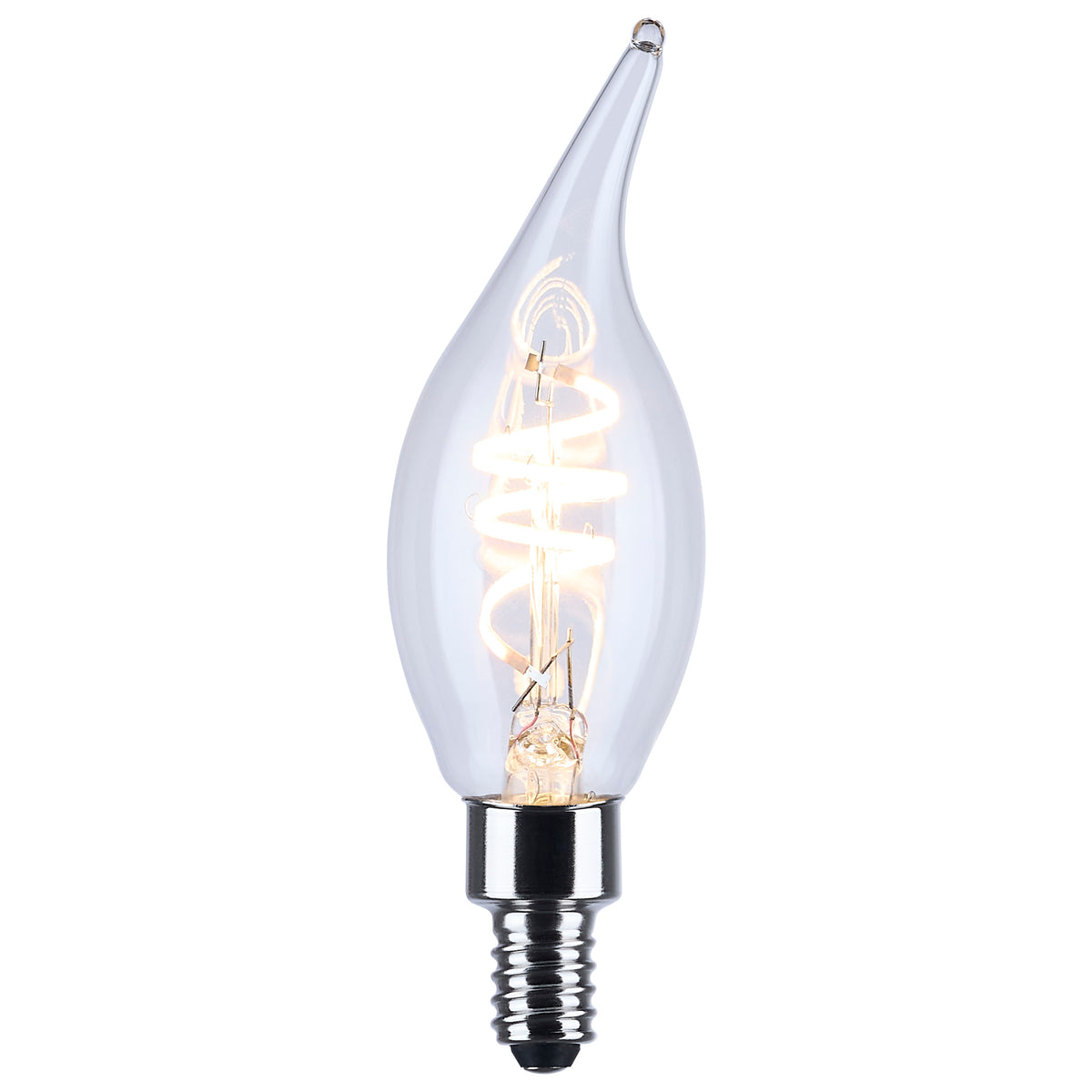 4 Watt CA11 LED - Reminiscent - Flex Gray Coil Filament - E12 Base - 2700K - 120 Volt - 2 Pack