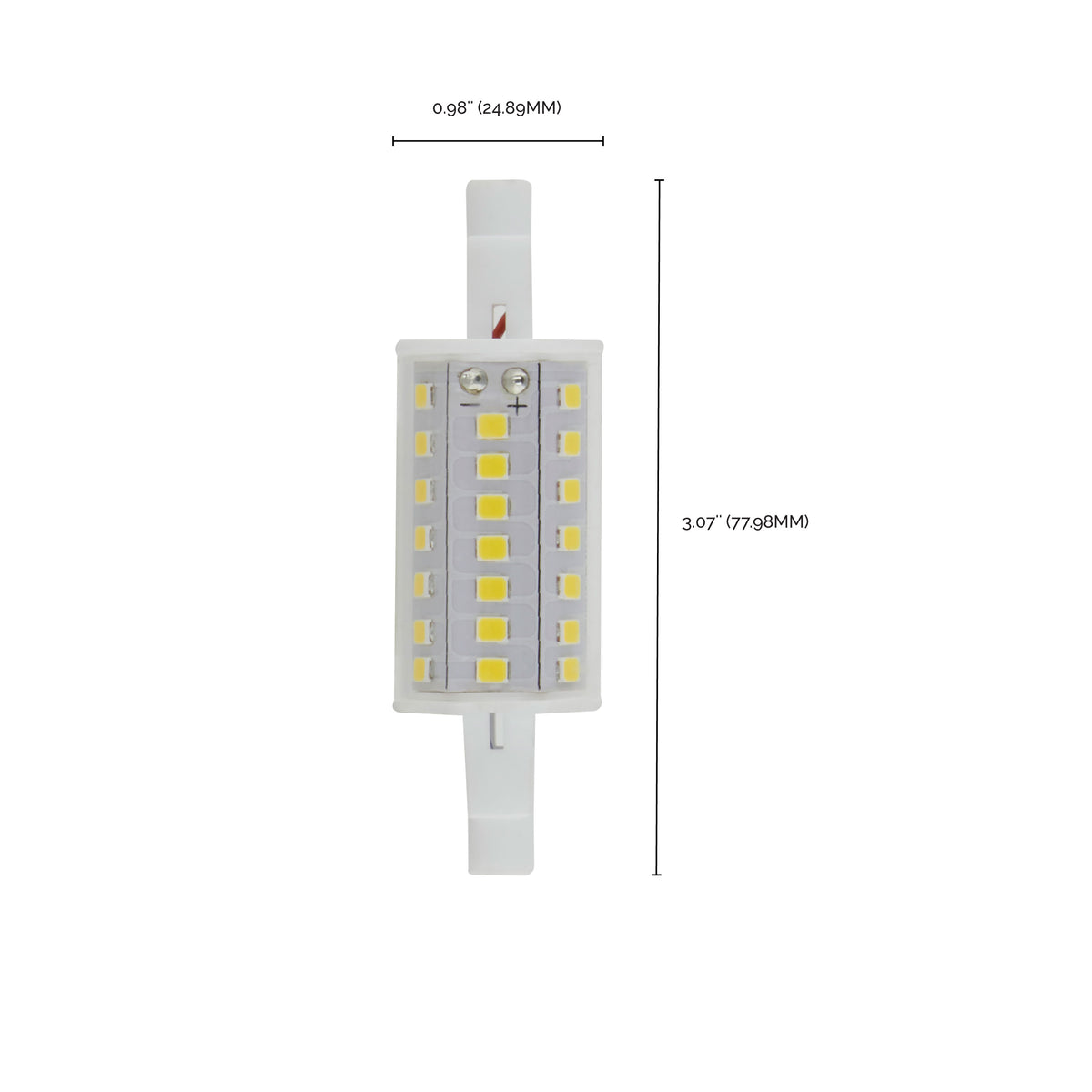 6 Watt LED Bulb - J-Type T3 78mm - 120 Volt - R7S Base - 4000K - Double Ended - 200 Degree Beam Angle