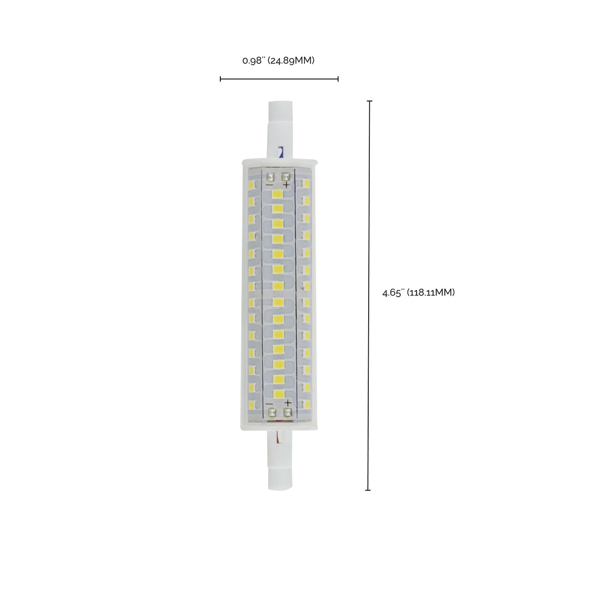 10 Watt LED Bulb - J-Type T3 118mm - 120 Volt - R7S Base - 3000K - Double Ended - 200 Degree Beam Angle