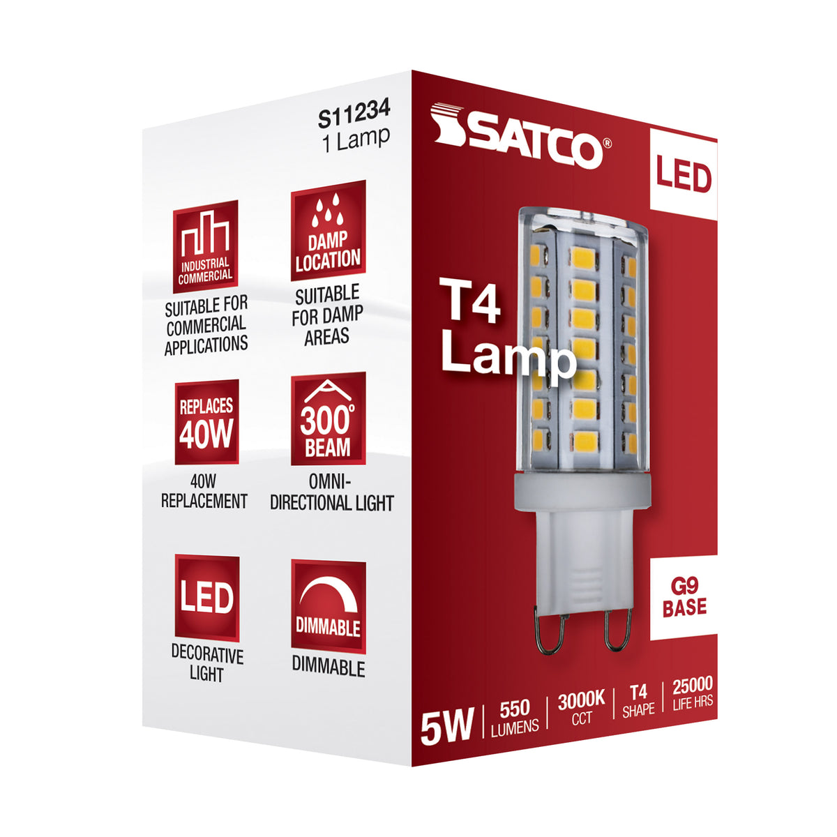 5 Watt - JCD LED - Clear - 3000K - G9 Base - 120 Volt