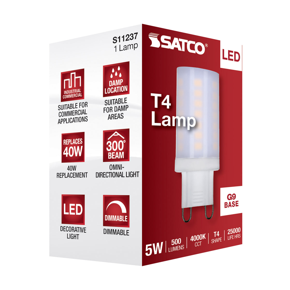 5 Watt - JCD LED - Frost - 4000K - G9 Base - 120 Volt