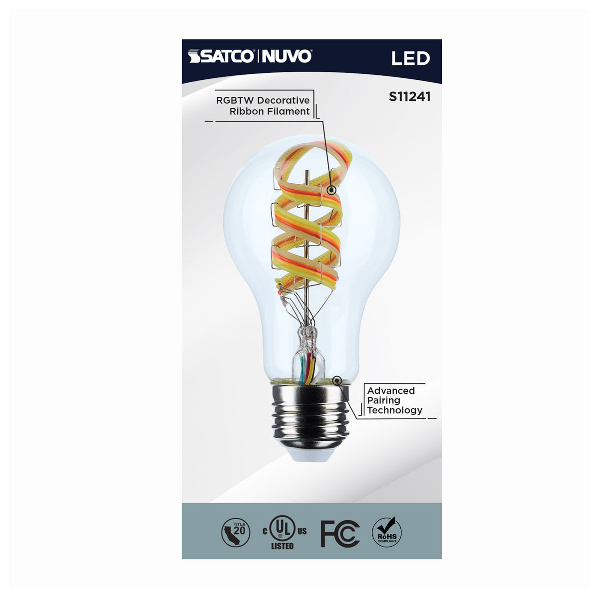 6 Watt - A19 LED - 2700K-5000K RGB/Tunable White - Starfish IOT - Clear - Medium Base - 120 Volt