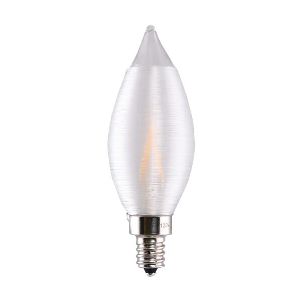 2 Watt CA11 LED Filament - Satin Spun Clear - Candelabra base - 2700K - 120 Volt lighting product