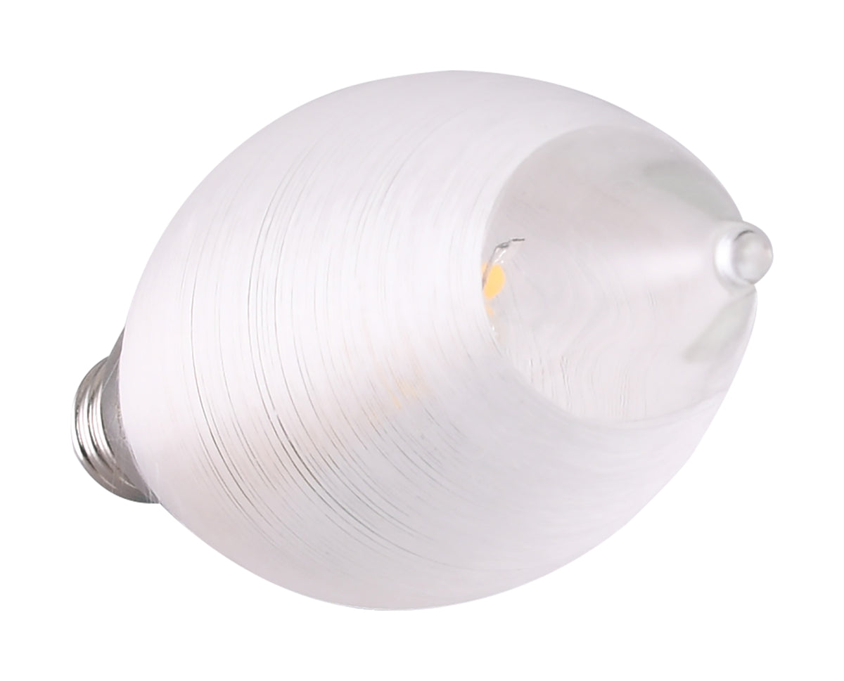 4 Watt CA11 LED Filament - Satin Spun Clear - Candelabra base - 2700K - 120 Volt - Carded